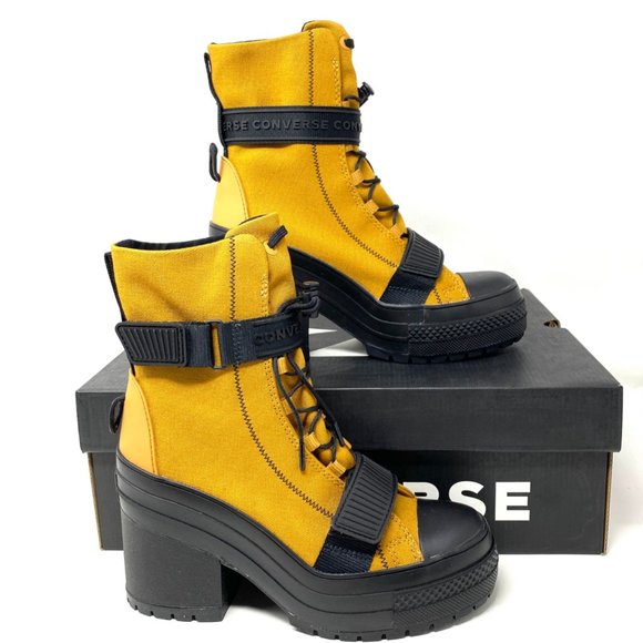 Converse Women's Size 571002C Chuck Taylor AS GR82 Wheat Brown Yellow Heel Boots - Picture 4 of 8